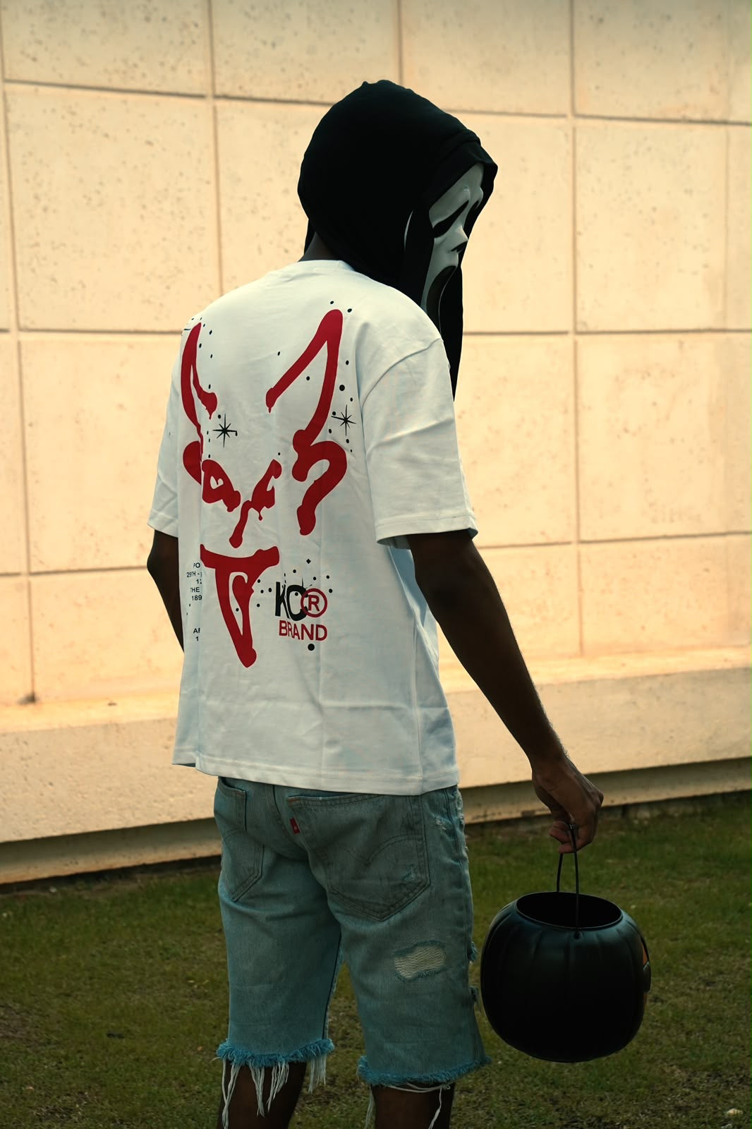 DEMON TEE WHITE RED