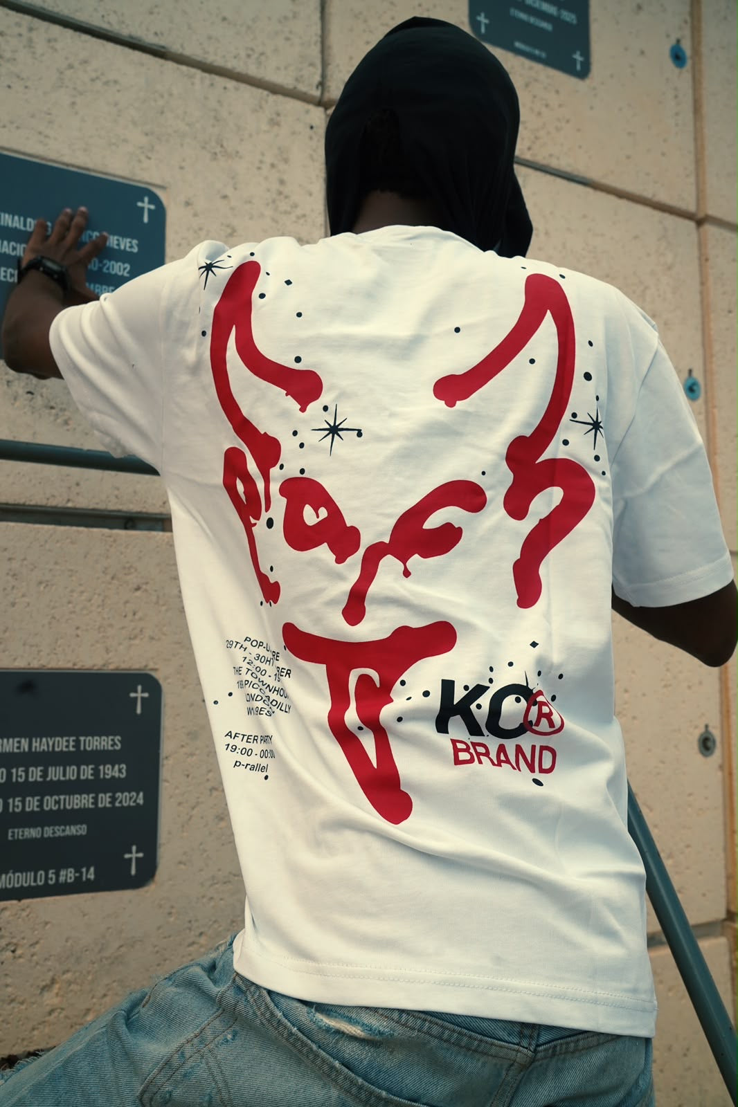 DEMON TEE WHITE RED